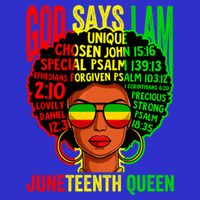 African God Says I Am Juneteenth Queen Black History Gift Premium T-Shirt