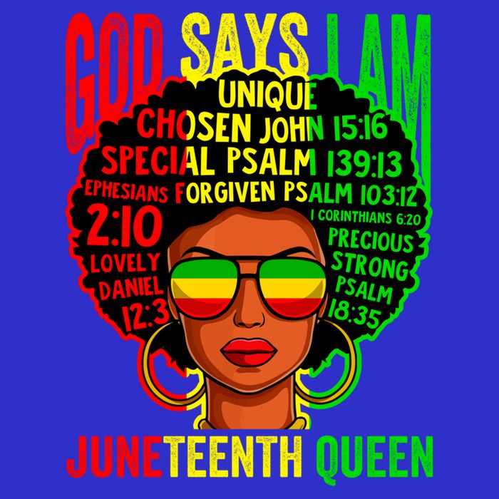 African God Says I Am Juneteenth Queen Black History Gift Premium T-Shirt