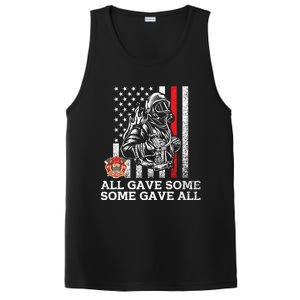 All Gave Some Some Gave All Firefighter Patriotic Us Flag Gift PosiCharge Competitor Tank