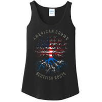 American Grown Scottish Roots Usa Scotland Flag Heritage Ladies Essential Tank