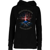 American Grown Scottish Roots Usa Scotland Flag Heritage Womens Funnel Neck Pullover Hood