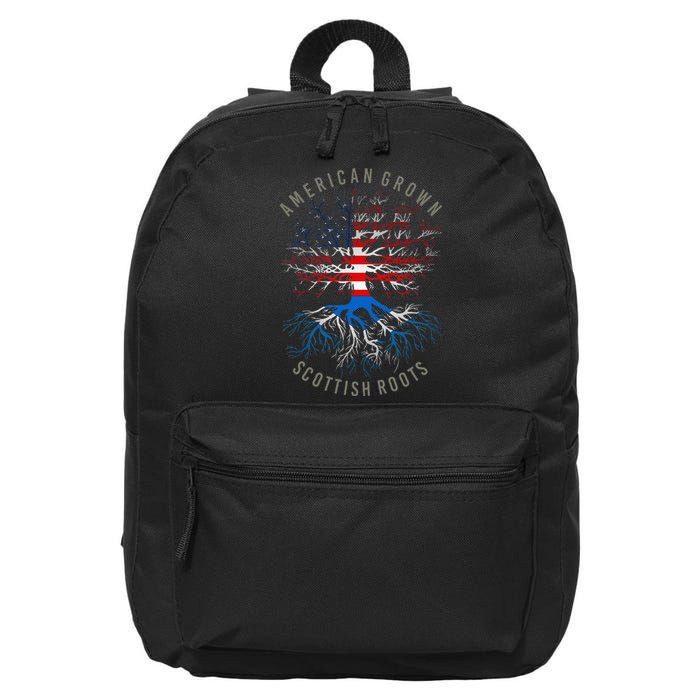 American Grown Scottish Roots Usa Scotland Flag Heritage 16 in Basic Backpack