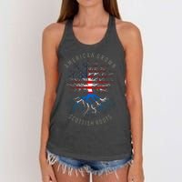 American Grown Scottish Roots Usa Scotland Flag Heritage Women's Knotted Racerback Tank