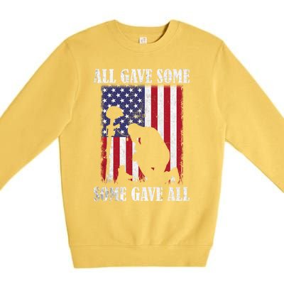 All Gave Some Some Gave All Funny Gift Veteran And Memorial's Day Gift Premium Crewneck Sweatshirt