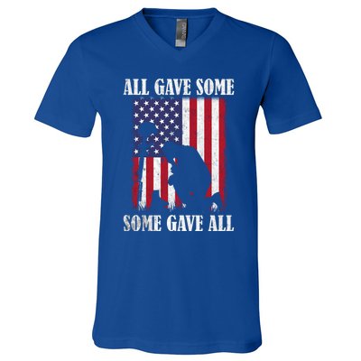 All Gave Some Some Gave All Funny Gift Veteran And Memorial's Day Gift V-Neck T-Shirt