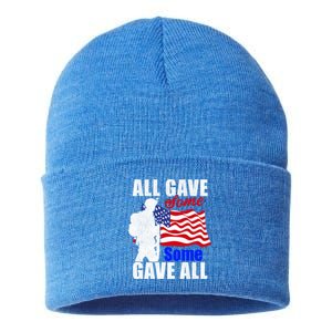 All Gave Some Some Gave All Veteran Memorial Day Gift Sustainable Knit Beanie