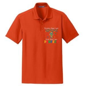 Autism God Says I Am Perfect Autism Awareness Dry Zone Grid Polo