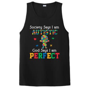 Autism God Says I Am Perfect Autism Awareness PosiCharge Competitor Tank