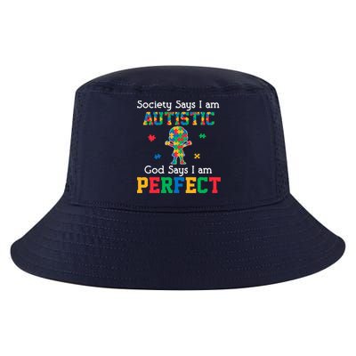 Autism God Says I Am Perfect Autism Awareness Cool Comfort Performance Bucket Hat
