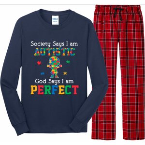 Autism God Says I Am Perfect Autism Awareness Long Sleeve Pajama Set