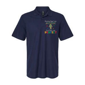 Autism God Says I Am Perfect Autism Awareness Softstyle Adult Sport Polo