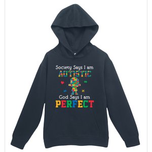 Autism God Says I Am Perfect Autism Awareness Urban Pullover Hoodie