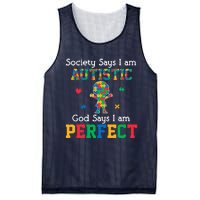 Autism God Says I Am Perfect Autism Awareness Mesh Reversible Basketball Jersey Tank