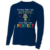 Autism God Says I Am Perfect Autism Awareness Cooling Performance Long Sleeve Crew