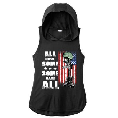 All Gave Some Some Gave All Battlefield Cross Gift Ladies PosiCharge Tri-Blend Wicking Draft Hoodie Tank