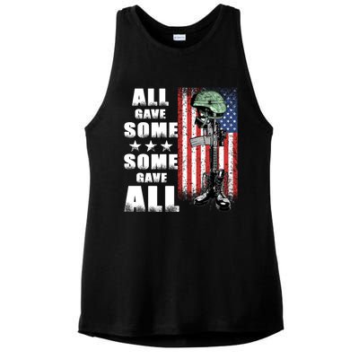 All Gave Some Some Gave All Battlefield Cross Gift Ladies PosiCharge Tri-Blend Wicking Tank