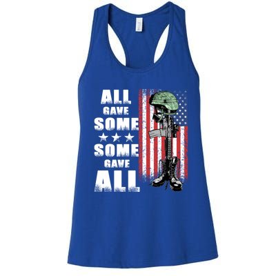 All Gave Some Some Gave All Battlefield Cross Gift Women's Racerback Tank