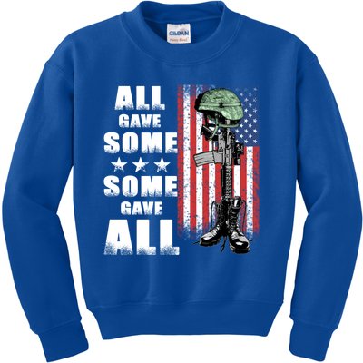 All Gave Some Some Gave All Battlefield Cross Gift Kids Sweatshirt