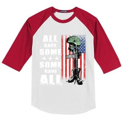 All Gave Some Some Gave All Battlefield Cross Gift Kids Colorblock Raglan Jersey