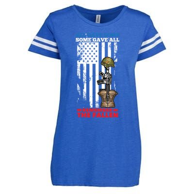 All Gave Some Some Gave All Flag Veteran Memorial Day Gift Enza Ladies Jersey Football T-Shirt