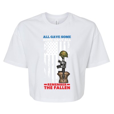 All Gave Some Some Gave All Flag Veteran Memorial Day Gift Bella+Canvas Jersey Crop Tee