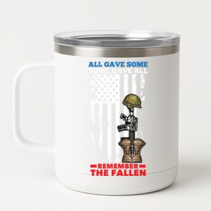 All Gave Some Some Gave All Flag Veteran Memorial Day Gift 12 oz Stainless Steel Tumbler Cup