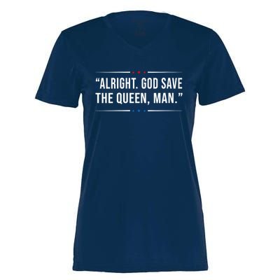 Alright God Save The Queen Man Biden Connecticut Speech Women's Momentum V-Neck T-Shirt