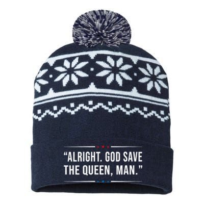 Alright God Save The Queen Man Biden Connecticut Speech USA-Made Snowflake Beanie