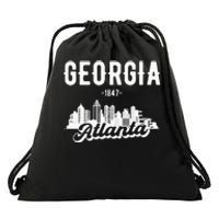 Atlanta Georgia Skyline Drawstring Bag