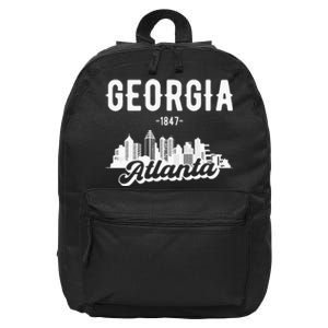 Atlanta Georgia Skyline 16 in Basic Backpack