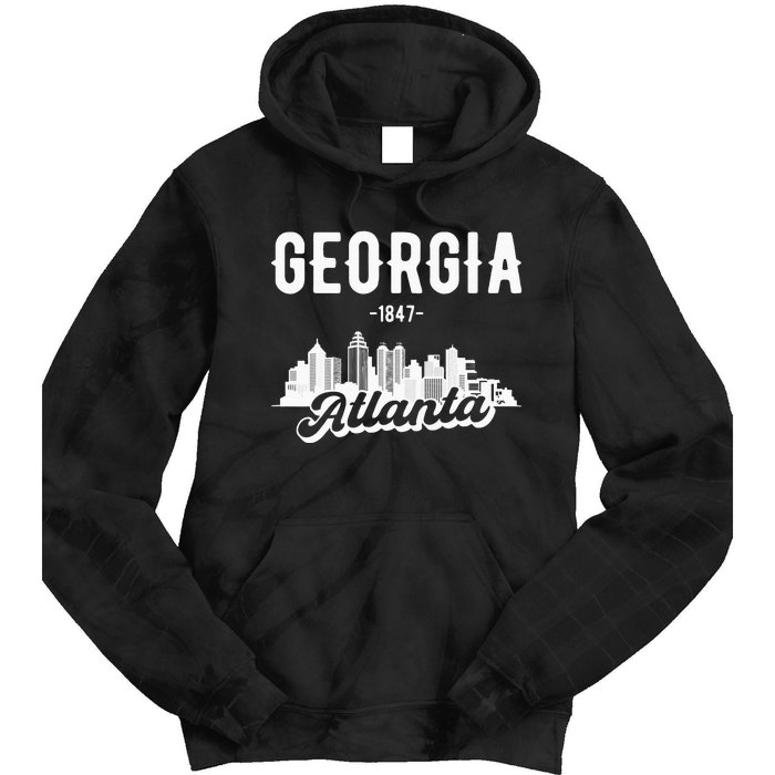 Atlanta Georgia Skyline Tie Dye Hoodie