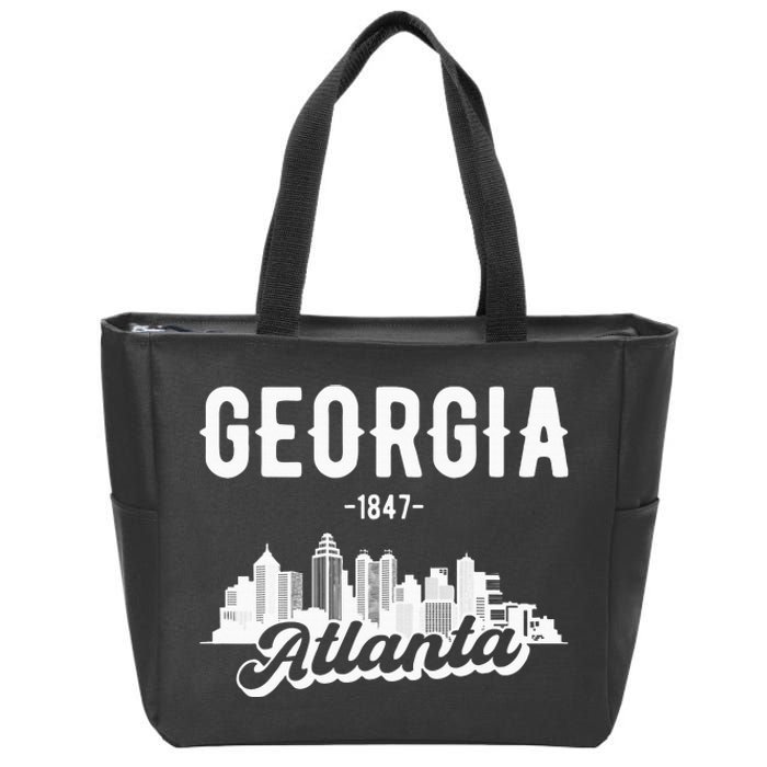 Atlanta Georgia Skyline Zip Tote Bag