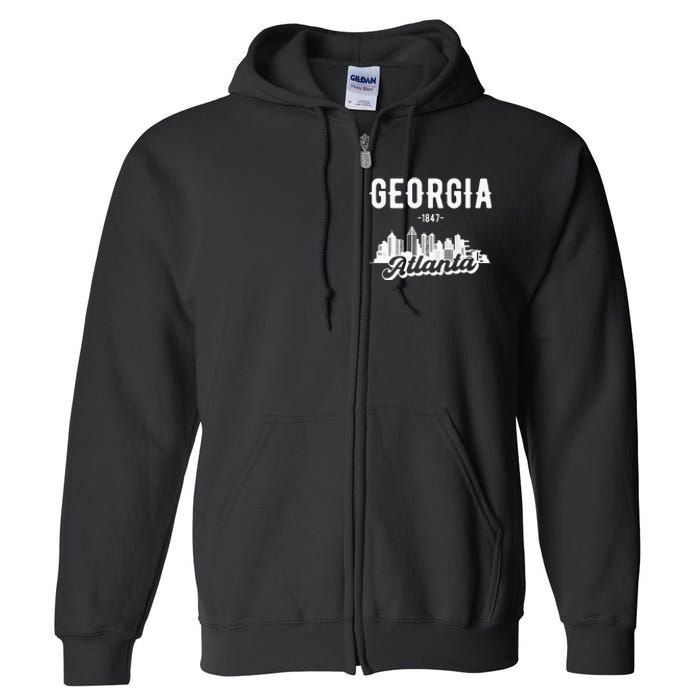 Atlanta Georgia Skyline Full Zip Hoodie