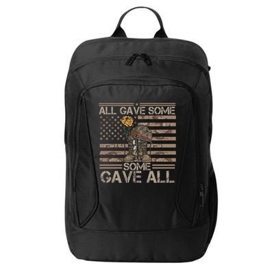 All Gave Some Some Gave All Memorial Day Camouflage Flag Gift City Backpack