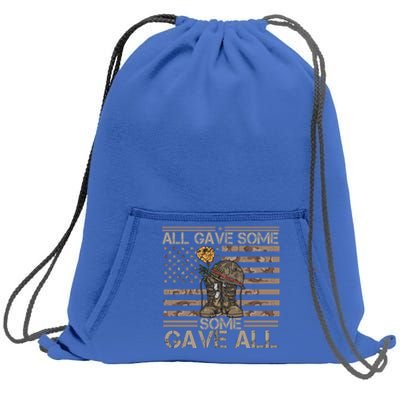 All Gave Some Some Gave All Memorial Day Camouflage Flag Gift Sweatshirt Cinch Pack Bag