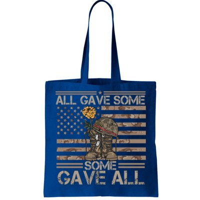 All Gave Some Some Gave All Memorial Day Camouflage Flag Gift Tote Bag