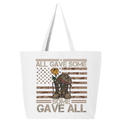 All Gave Some Some Gave All Memorial Day Camouflage Flag Gift 25L Jumbo Tote