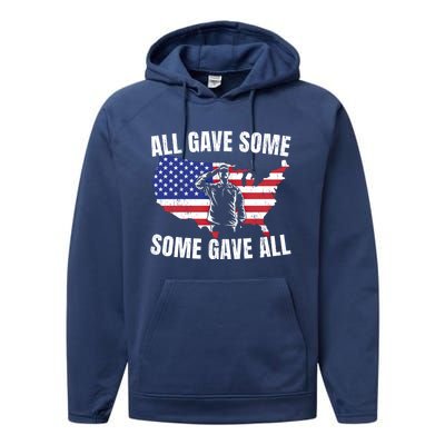 All Gave Some Some Gave All Cute Gift Performance Fleece Hoodie