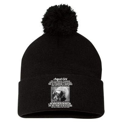 August Girl She Is Goddess A Warrior Worth More Than Her Weight In Gold She Is A Pom Pom 12in Knit Beanie