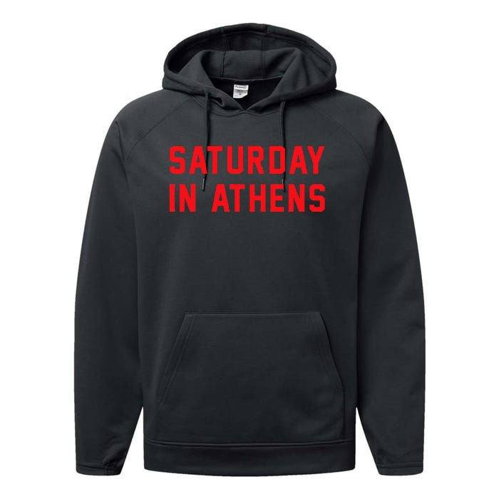 Athens Georgia Saturday In Athens Performance Fleece Hoodie