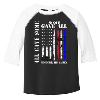 All Gave Some Some Gave All Flag Veteran Memorial Day Family Toddler Fine Jersey T-Shirt