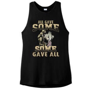 All Gave Some Some Gave All Memorial Day Gift Great Gift Ladies PosiCharge Tri-Blend Wicking Tank