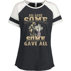 All Gave Some Some Gave All Memorial Day Gift Great Gift Enza Ladies Jersey Colorblock Tee