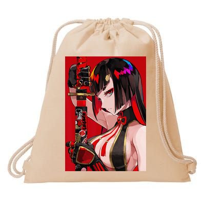 Anime Girl Samurai Waifu Japanese Aesthetic Otaku Weeb Drawstring Bag