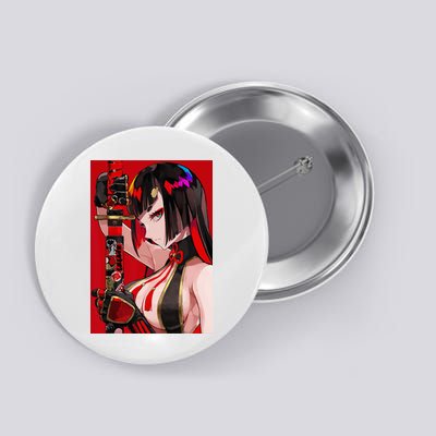 Anime Girl Samurai Waifu Japanese Aesthetic Otaku Weeb Button
