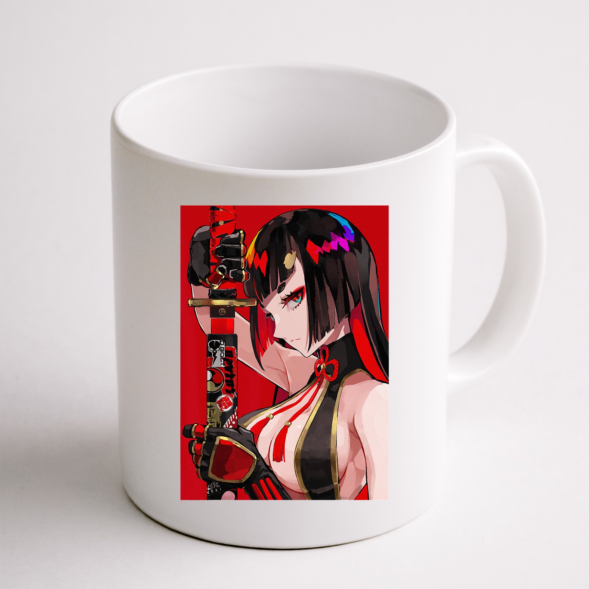 Anime Girl Samurai Waifu Japanese Aesthetic Otaku Weeb Mug