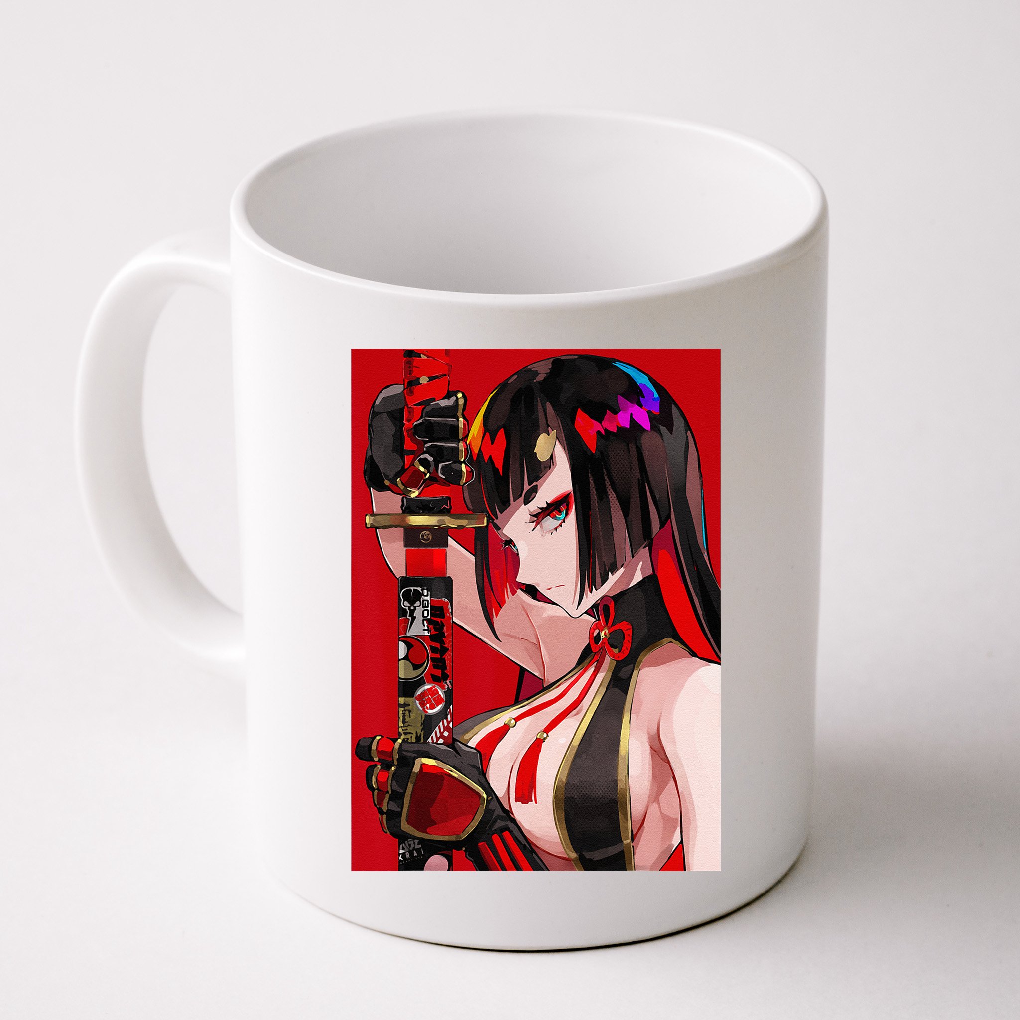 Anime Girl Samurai Waifu Japanese Aesthetic Otaku Weeb Mug