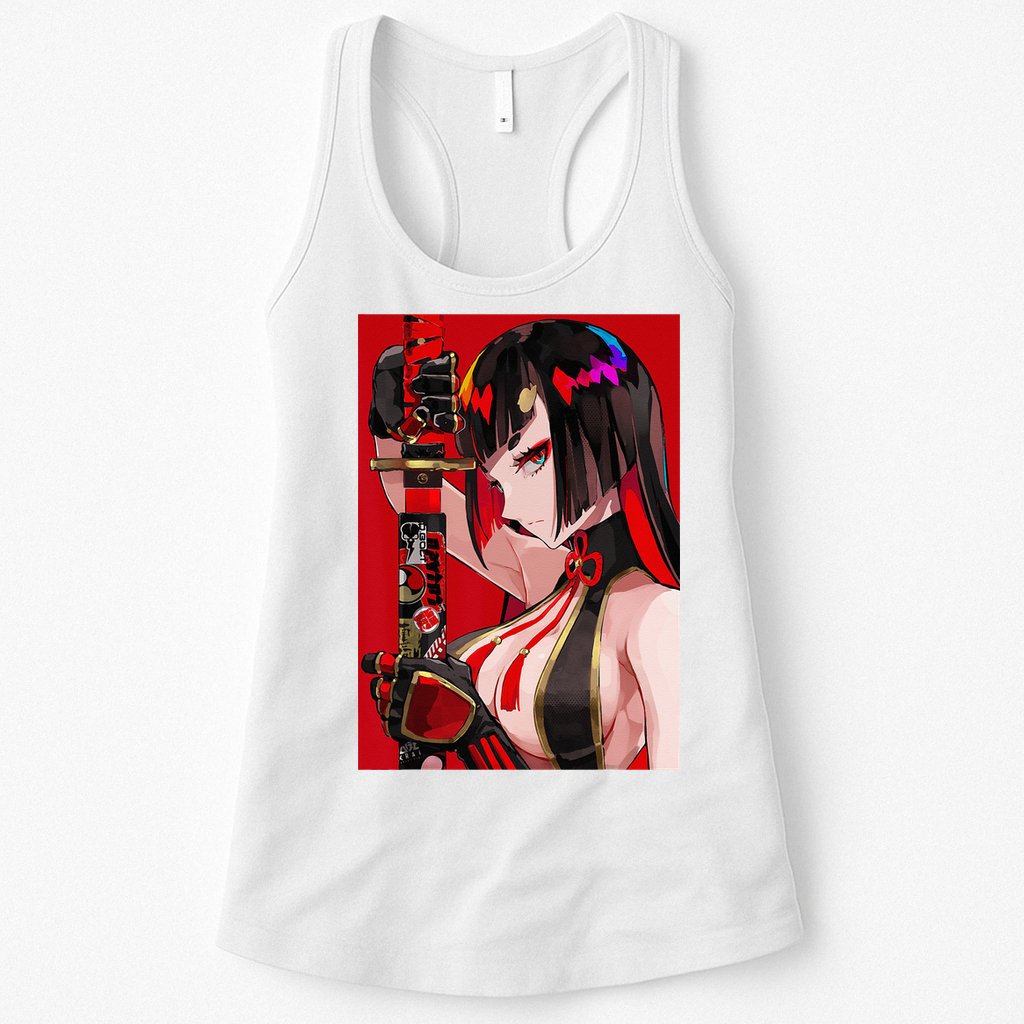 Anime Girl Samurai Waifu Japanese Aesthetic Otaku Weeb Womens Tank Top