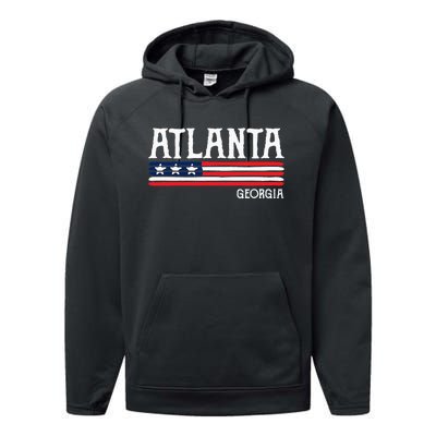 Atlanta Georgia Souvenir Gift Performance Fleece Hoodie