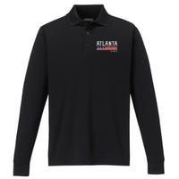 Atlanta Georgia Souvenir Gift Performance Long Sleeve Polo